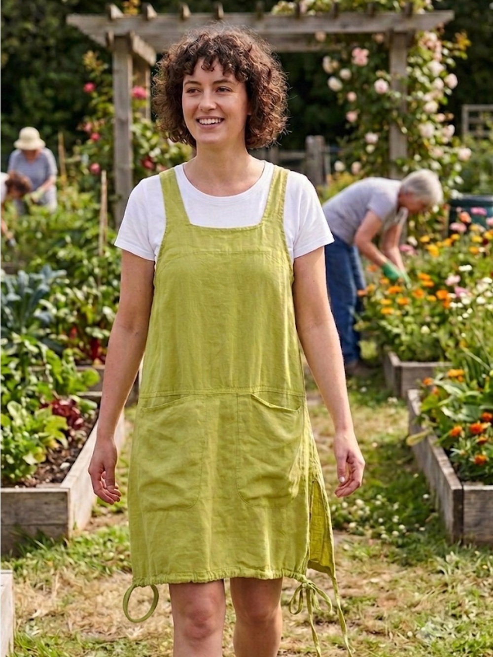 Cut Loose Linen Pinafore Dress - #170